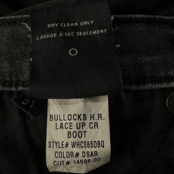 Hudson SZ 31 Bullocks Lace-Up Cropped Boot Jeans Hi-Rise Stretch Pockets Gray - Picture 10 of 10